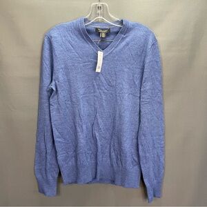 NEW Banana Republic Extra Fine Merino blue v neck knit sweater